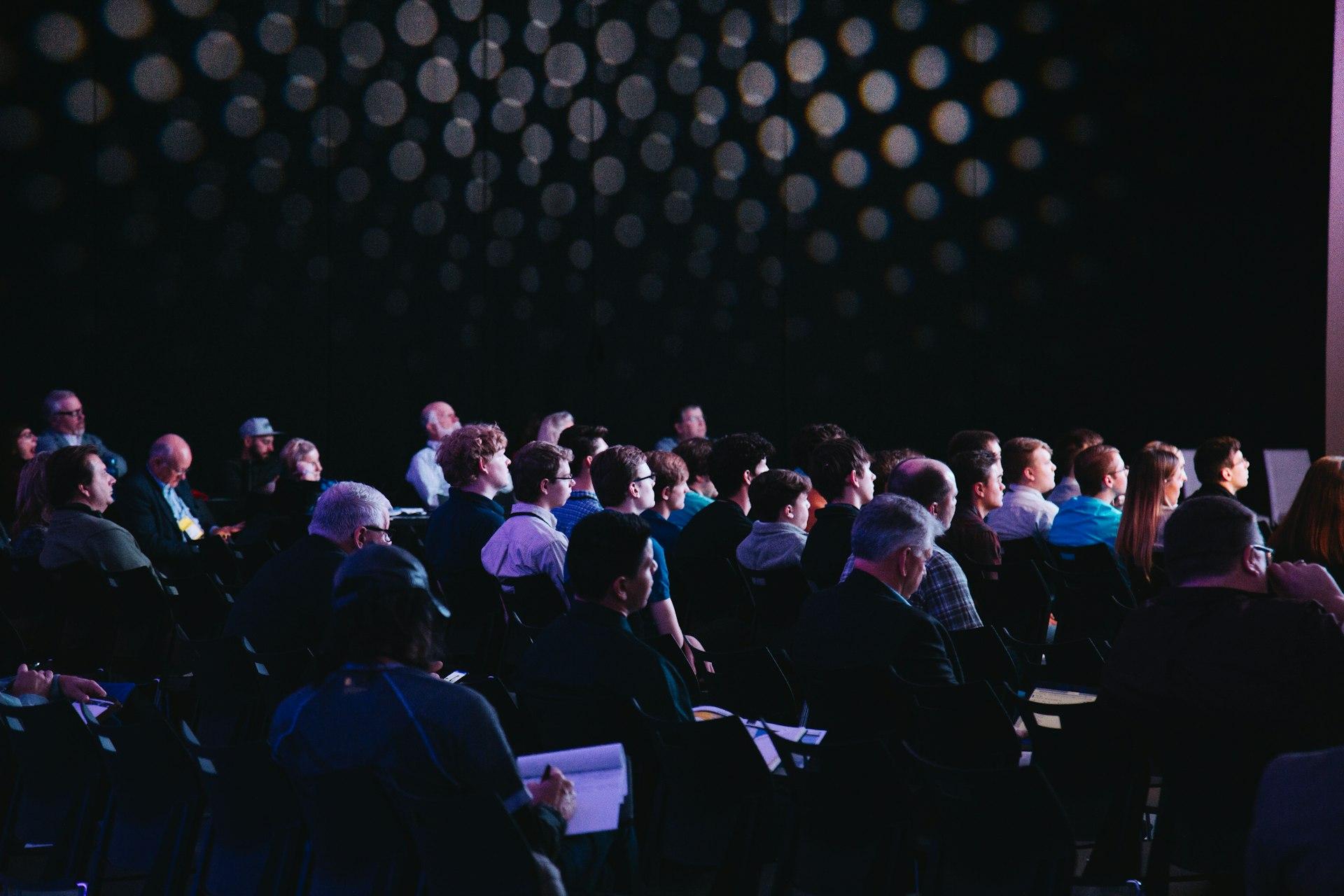 People gathered at a technology conference